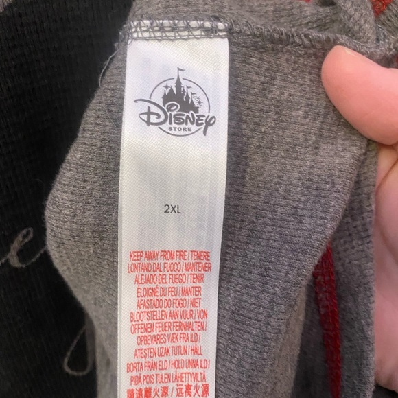 Disney Belle Heart Top Beauty Beast 2XL Plus Size Long Sleeve Thermal Shirt Gray - Picture 5 of 8